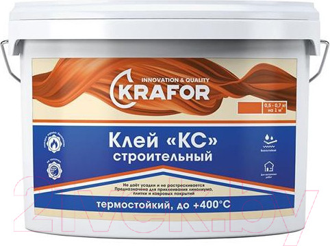 Изображение товара Клей для напольных покрытий Krafor КС Универсальный Термостойкий (1.5кг)