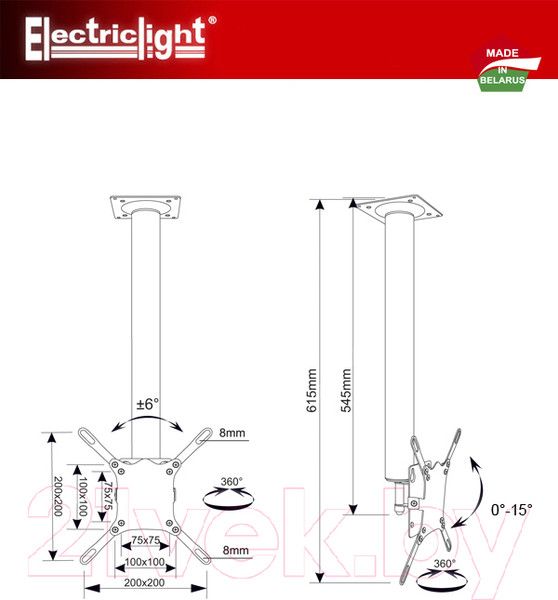 Изображение товара Кронштейн для телевизора Electric Light КБ-01-76 (черный)