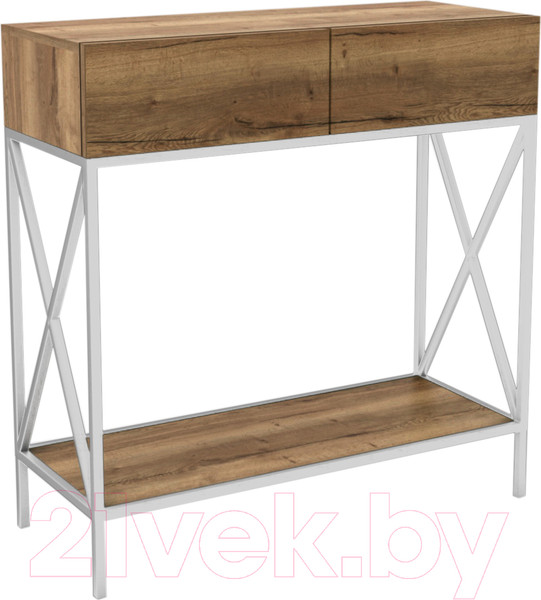 Изображение товара Консольный столик Hype Mebel Лесс 80x40 (белый/дуб галифакс олово)