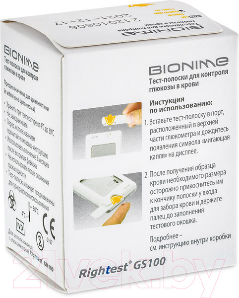 Изображение товара Тест-полоски для глюкометра Bionime GS100 (25шт)