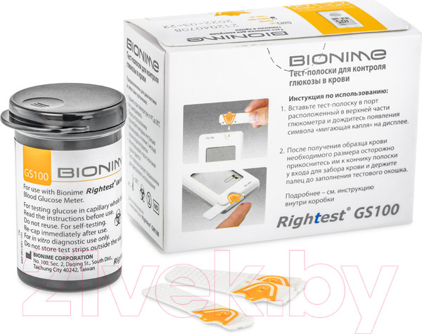 Изображение товара Тест-полоски для глюкометра Bionime GS100 (50шт)