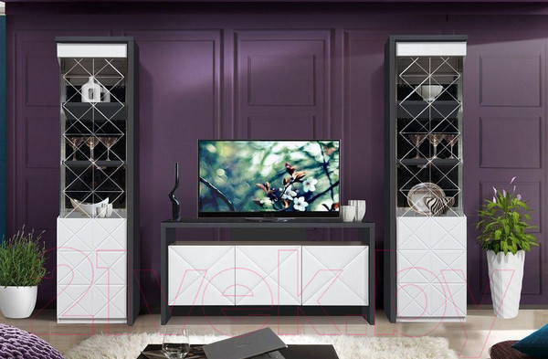 Изображение товара Тумба Мебель-КМК 3Д Монако 1 0673.9 (графит/дуб полярный)