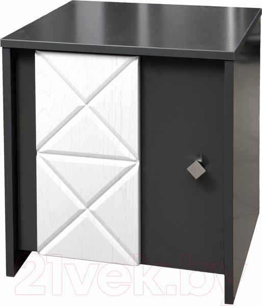 Изображение товара Прикроватная тумба Мебель-КМК 1Д Монако 0673.11 (графит/дуб полярный)