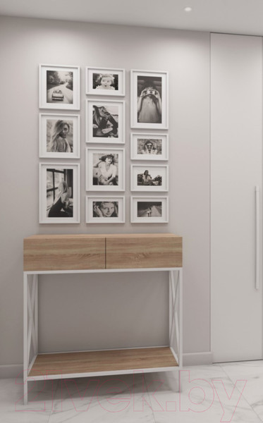 Изображение товара Консольный столик Hype Mebel Лесс 100x40 (белый/древесина белая)