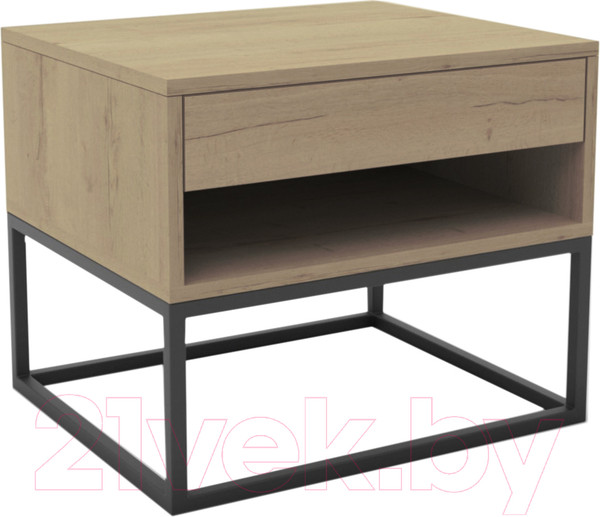 Изображение товара Прикроватная тумба Hype Mebel 50x35 (черный/дуб галифакс натуральный)