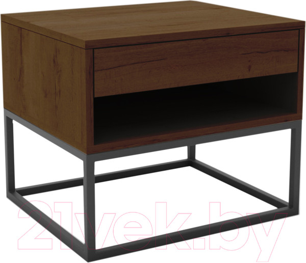 Изображение товара Прикроватная тумба Hype Mebel 50x35 (черный/дуб галифакс олово)