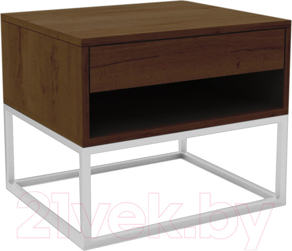 Изображение товара Прикроватная тумба Hype Mebel 50x35 (белый/дуб галифакс олово)