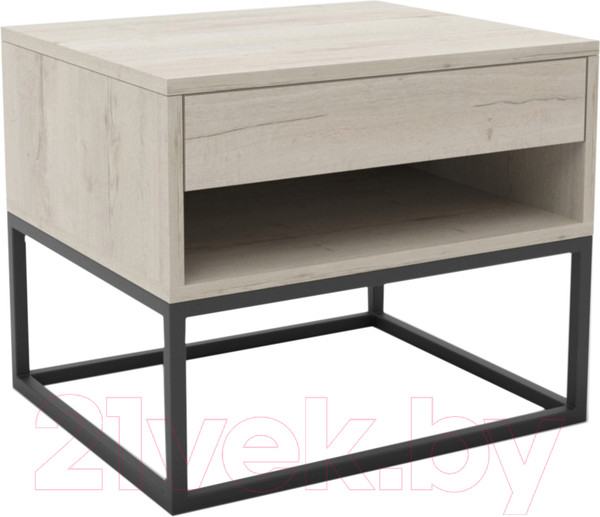 Изображение товара Прикроватная тумба Hype Mebel 50x35 (черный/древесина белая)