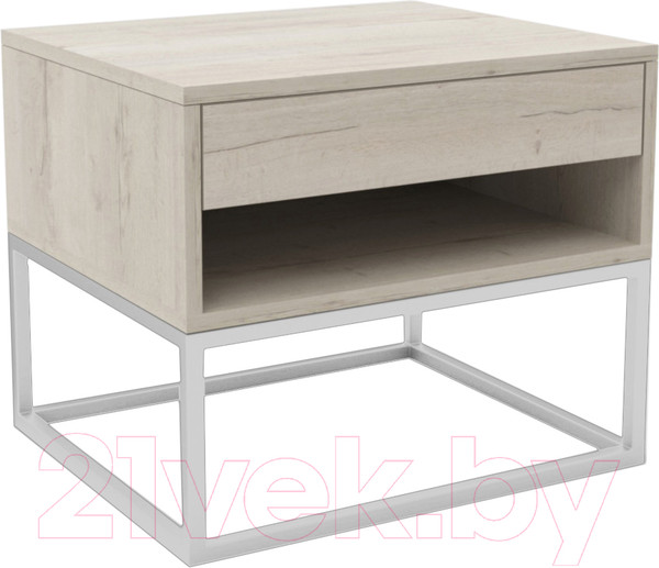 Изображение товара Прикроватная тумба Hype Mebel 50x35 (белый/древесина белая)