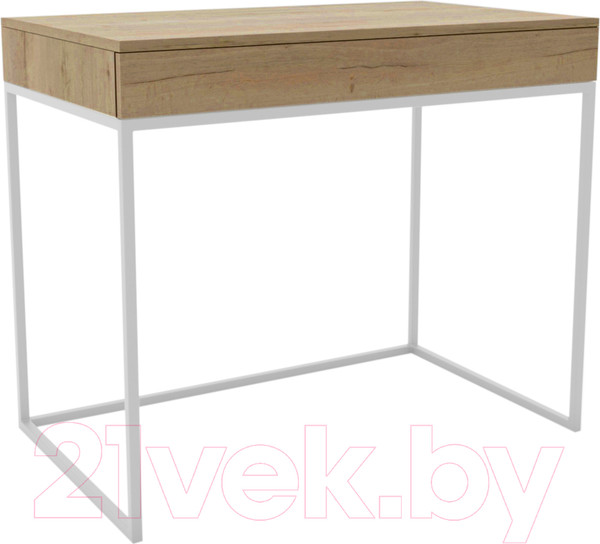 Изображение товара Консольный столик Hype Mebel Авелин 70x40 (белый/дуб галифакс натуральный)