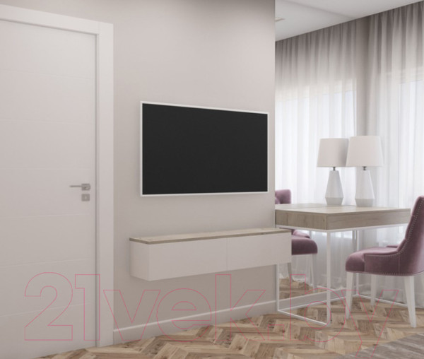 Изображение товара Консольный столик Hype Mebel Авелин 90x40 (белый/дуб галифакс натуральный)