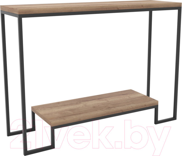 Изображение товара Консольный столик Hype Mebel Голд 80x35 (черный/дуб галифакс натуральный)