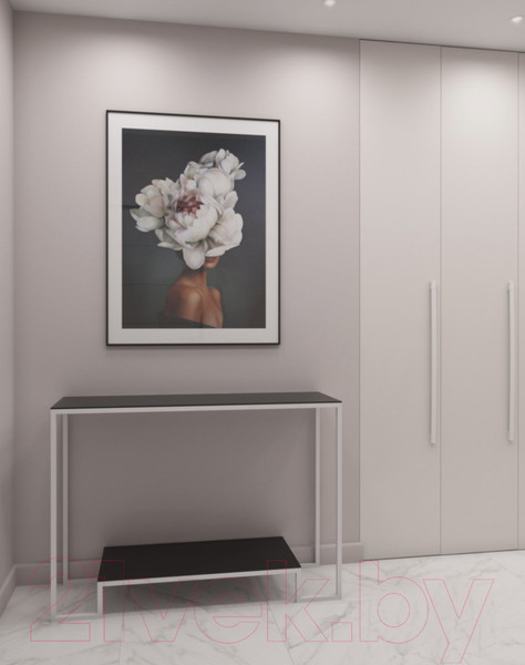 Изображение товара Консольный столик Hype Mebel Голд 100x35 (черный/древесина белая)