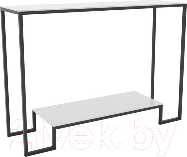 Изображение товара Консольный столик Hype Mebel Голд 80x35 (черный/стекло белое)