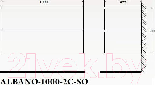 Изображение товара Тумба под умывальник BelBagno ALBANO-1000-2C-SO-RNG
