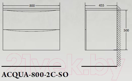 Изображение товара Тумба под умывальник BelBagno ACQUA-800-2C-SO-RNG