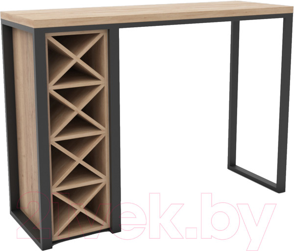 Изображение товара Барный стол Hype Mebel Уайн 120x40x110 (черный/дуб галифакс натуральный)