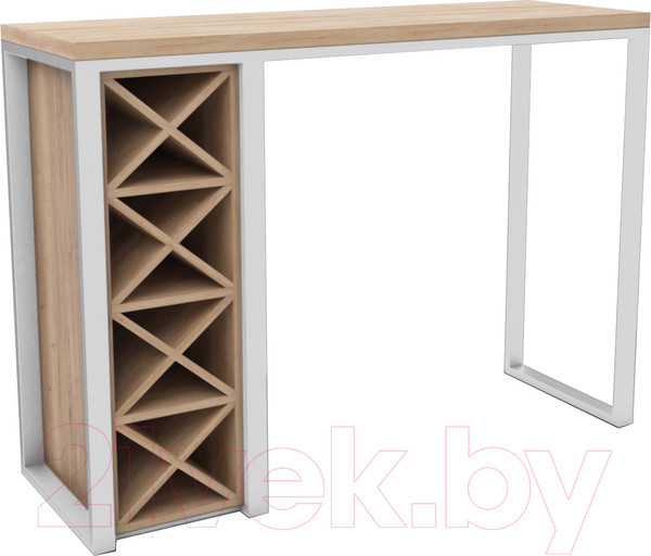 Изображение товара Барный стол Hype Mebel Уайн 120x55x110 (белый/дуб галифакс натуральный)