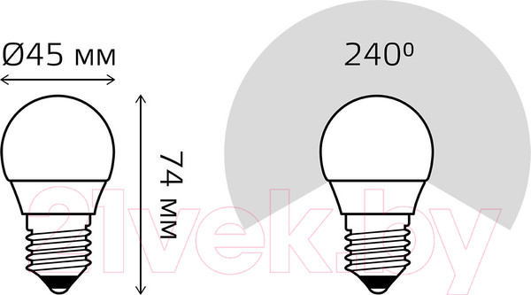 Изображение товара Лампа Gauss Elementary Globe E27 6W 4100K / 53226T (3шт)