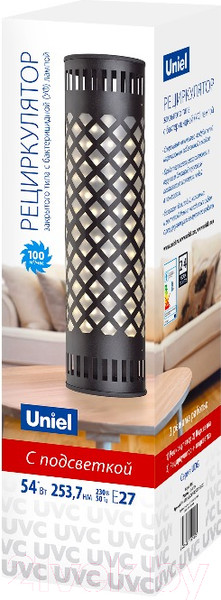 Изображение товара Рециркулятор бактерицидный Uniel UDG-V100A UVCB/4000K D01 / UL-00007821 (черный)