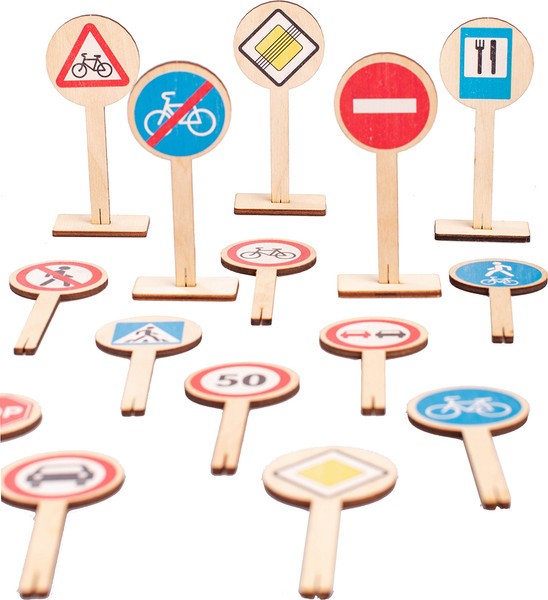 Изображение товара Развивающий игровой набор Десятое королевство Деревянные дорожные знаки / 00728