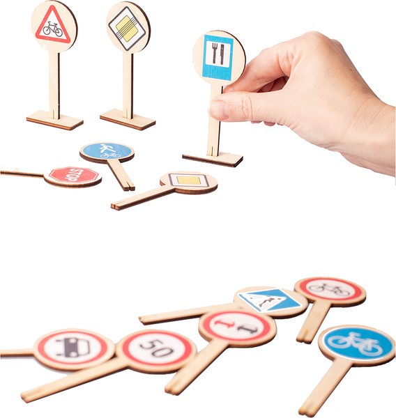 Изображение товара Развивающий игровой набор Десятое королевство Деревянные дорожные знаки / 00728