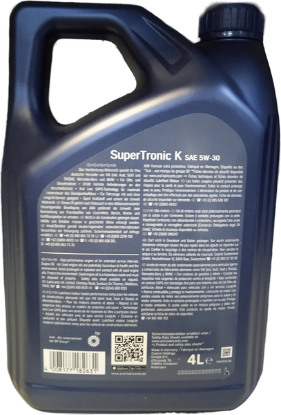 Изображение товара Моторное масло Aral SuperTronic K 5W30 (4л)
