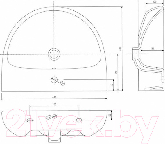 Изображение товара Умывальник Kolo Nova Pro M31160000 (60x48)