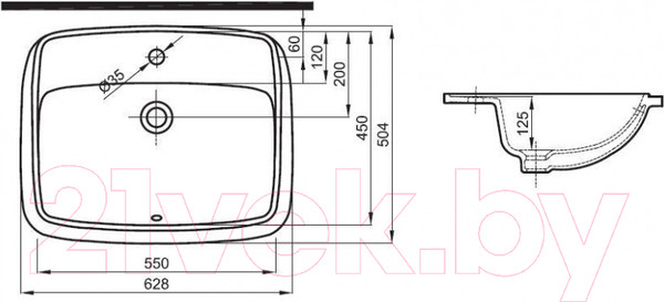 Изображение товара Умывальник Kolo Nova Pro M31858000 (55x65)