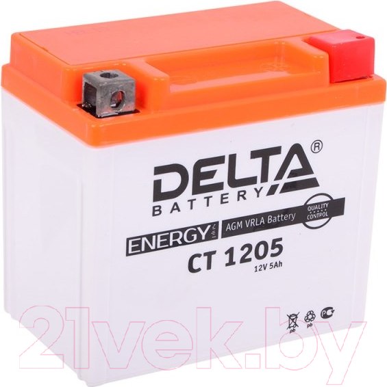 Изображение товара Мотоаккумулятор DELTA AGM СТ 1205 YTX5L-BS / YTZ7S / YT5L-BS (5 А/ч)