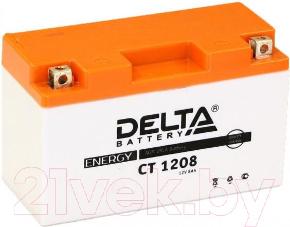 Изображение товара Мотоаккумулятор DELTA AGM СТ 1208 YT7B-BS / YT7B-4 / YT9B-BS (8 А/ч)
