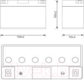 Изображение товара Мотоаккумулятор DELTA AGM СТ 1209.1 / YT9B-BS (9 А/ч)