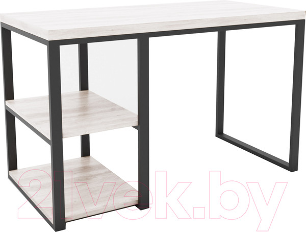 Изображение товара Письменный стол Hype Mebel Дэск-2 110x50 (черный/древесина белая)