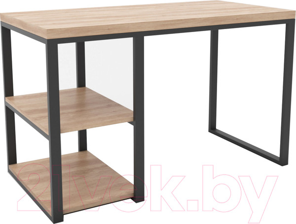 Изображение товара Письменный стол Hype Mebel Дэск-2 120x60 (черный/дуб галифакс натуральный)