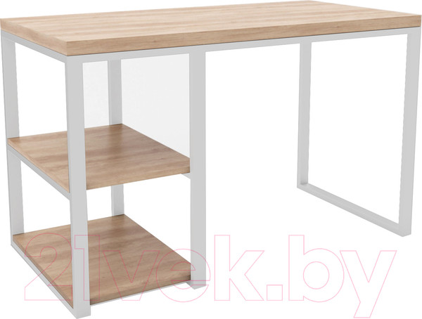 Изображение товара Письменный стол Hype Mebel Дэск-2 120x60 (белый/дуб галифакс натуральный)