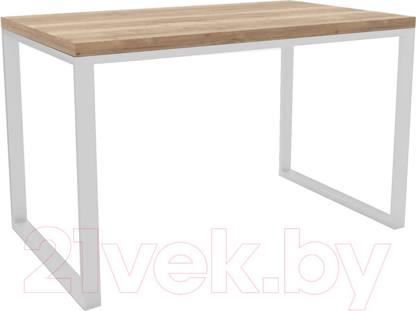 Изображение товара Письменный стол Hype Mebel Чикаго 110x50 (белый/дуб галифакс натуральный)