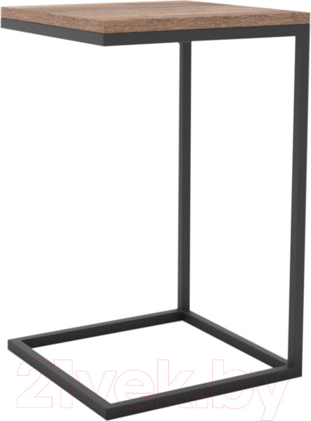 Изображение товара Приставной столик Hype Mebel Лайт 40x40 (черный/дуб галифакс олово)