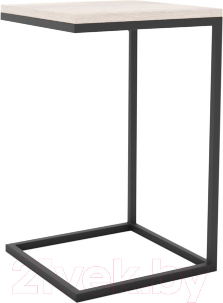 Изображение товара Приставной столик Hype Mebel Лайт 40x40 (черный/древесина белая)