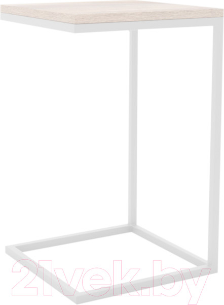 Изображение товара Приставной столик Hype Mebel Лайт 40x40 (белый/древесина белая)