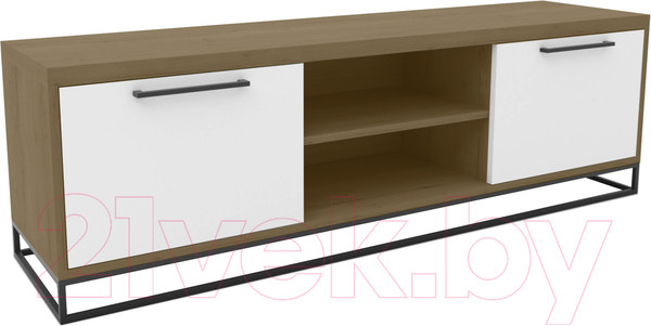 Изображение товара Тумба Hype Mebel ТВ 120x40 (черный/дуб галифакс олово)