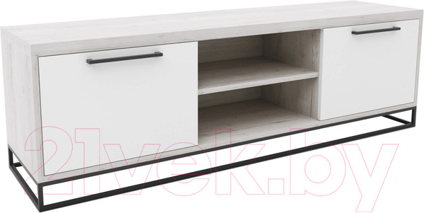 Изображение товара Тумба Hype Mebel ТВ 120x40 (черный/древесина белая)