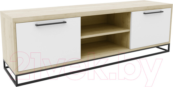 Изображение товара Тумба Hype Mebel ТВ 150x40 (черный/дуб галифакс натуральный)