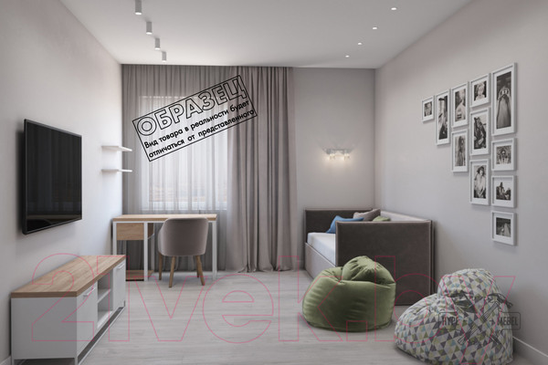 Изображение товара Тумба Hype Mebel ТВ 150x40 (черный/дуб галифакс натуральный)