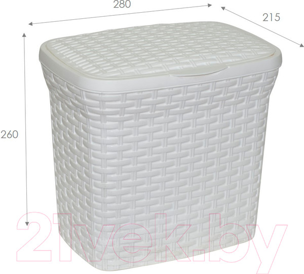 Изображение товара Корзина Violet Ротанг для стирального порошка / 421106 (10л, белый)