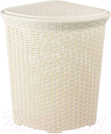 Изображение товара Корзина для белья Violet Ротанг угловая / 235026 (60л, слоновая кость)