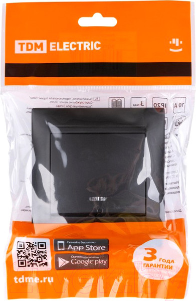 Изображение товара Выключатель TDM Лама SQ1815-0604 (графит)