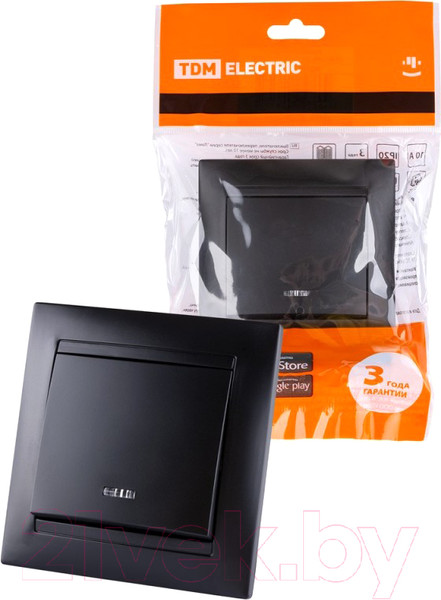 Изображение товара Выключатель TDM Лама SQ1815-0604 (графит)