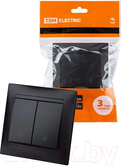 Изображение товара Выключатель TDM Лама SQ1815-0605 (графит)