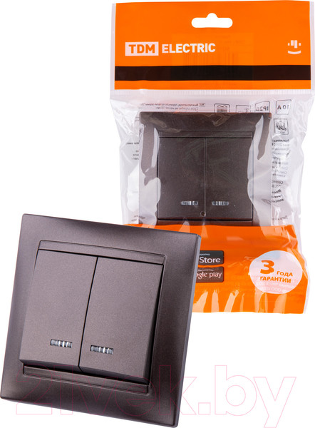 Изображение товара Выключатель TDM Лама SQ1815-0505 (шоколад)