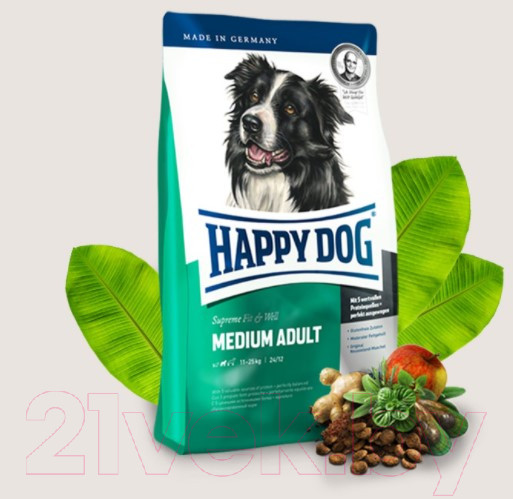 Изображение товара Сухой корм для собак Happy Dog Supreme Fit & Well Medium Adult / 60756 (12кг)